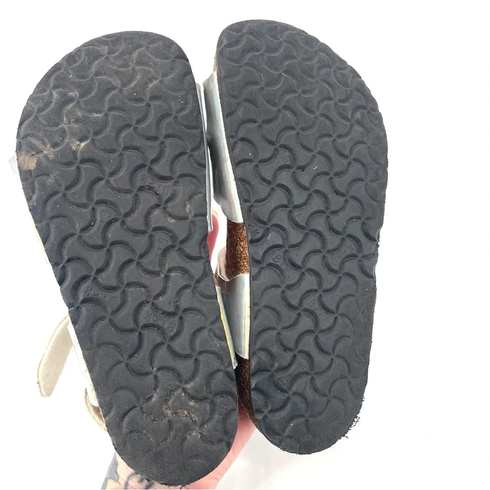 Birkenstock Silver Metallic Strappy Sandal